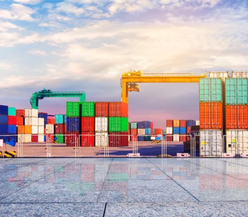 Premium Photo _ Container terminal_wharf, transport